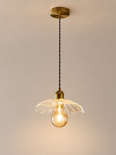 Glass flower pendant - pendant, light