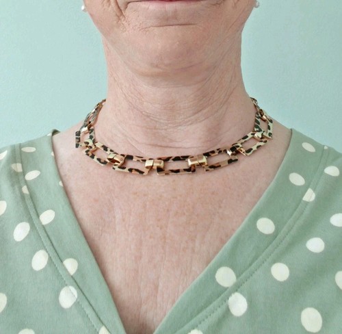 Chunky leopard print necklace - chunky,
