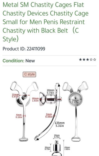 Stainless steel male chastity - stainless,
