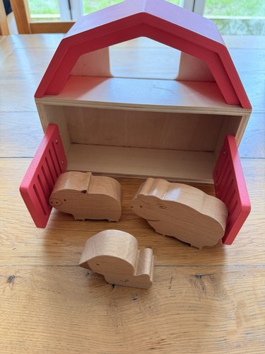 Wooden barn toy with - toy, 3