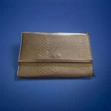 Dune London Gold Mock Croc Clutch Bag Chain Strap~New