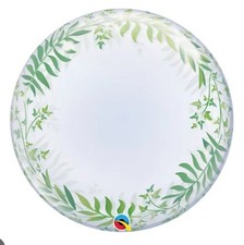Qualatex 24” Elegant Greenery Deco Bubble Stretchy Helium Party Balloon Wedding