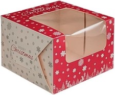 Christmas Cake Box 8 inch Bulk Prices Xmas 1, 5, 10, 20 Boxes