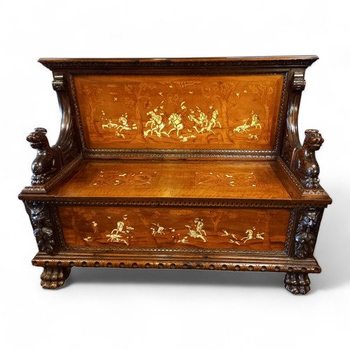 Antique hall seat cassapanca - antique,