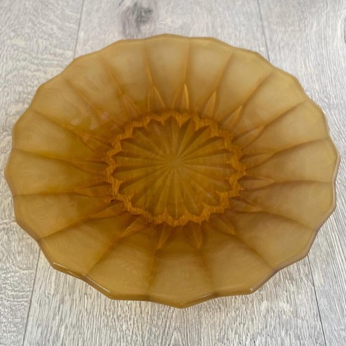 Amber frosted glass - cake, plate