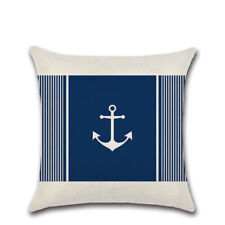 UK 18'' Nautical Art Sea Ocean Cushion Cover Pillow Cases Sofa Home Decor Anchor