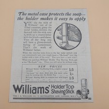 1922 Williams Holder Top Shaving Stick men lather shave vtg Print Ad (Times 22)