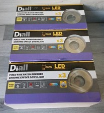 Diall Brushed Chrome Effect Downlights X 9 GU10 Fixed Fire Rated Warm White