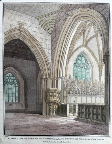 1809 antique print chancel of - antique,