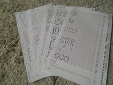 Silver Reed LC 580 Electronic Lace Carriage MYLAR SHEET  1-5  (pattern cards)