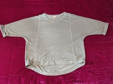 POETRY light teal, lightweight top, jumper, hemp and cotton, size uk 10