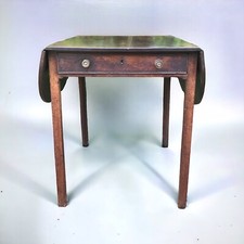 Antique Georgian Oak Drop Leaf Oval Pembroke Breakfast Table