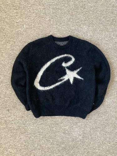 Black corteiz knitted jumper - black,