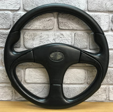 Genuine Momo D36, 360mm black leather, 3 Spoke steering wheel. Dated 1999.   7E