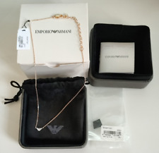 Emporio Armani Sterling Silver Rose Gold Coloured Necklace NEW Gift Box RRP £99