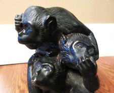 3 Wise Monkeys Resin Figurine