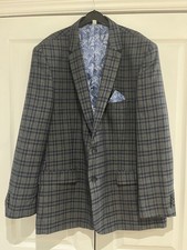 Men’s Jacamo Size 50R Suit Jacket Christmas Party Grey & Blue Checked