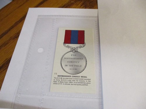 Cigarette card military medals - card,