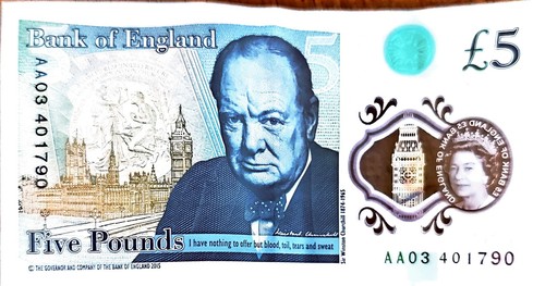 Bank england five pound - of, £5