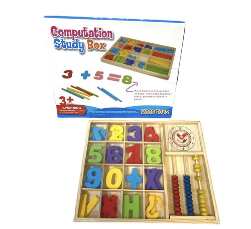 Wooden maths learning box - learning,