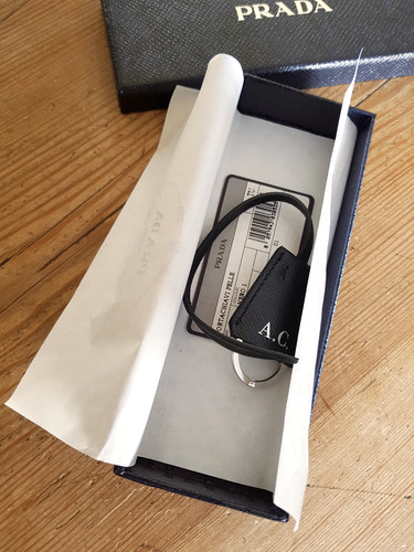 Prada leather keyring from - prada,