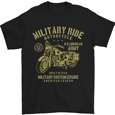 Military Motorcycle Army Motorbike Biker Mens T-Shirt 100% Cotton