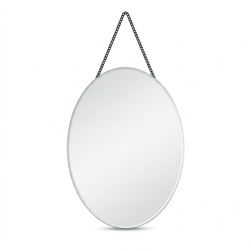Oval hanging chain wall mirror - hanging,