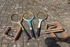 3 x Vintage Wooden Tennis