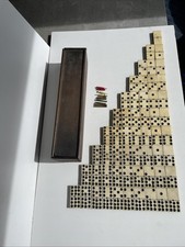 Antique Set Of 55 Bone/ebony