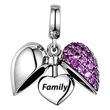 💖 Family Charm I Love You Heart Mother Mum Wife Daughter 925 Sterling Silver 