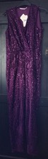 Tu Sequin Plum Jumpsuit size