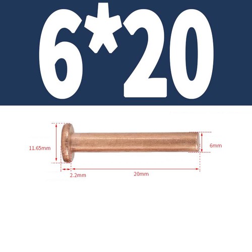 Solid copper flat round head - copper,