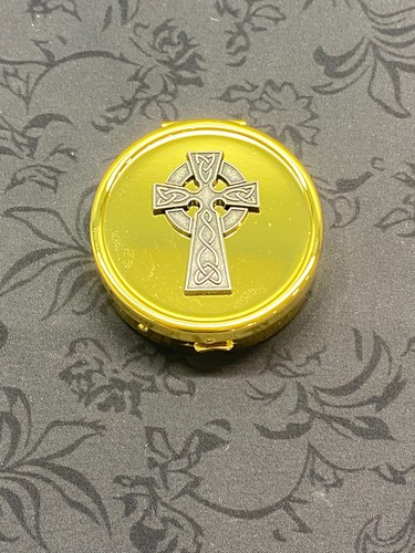 Gold plated pyx with celtic - pyx,