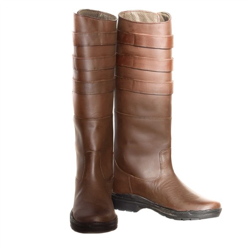 Brown long leather horse - brown,