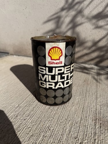 Shell grease can - shell, tin