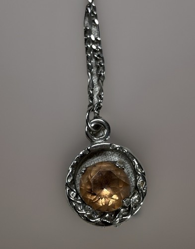 Vintage amber glass round - amber,