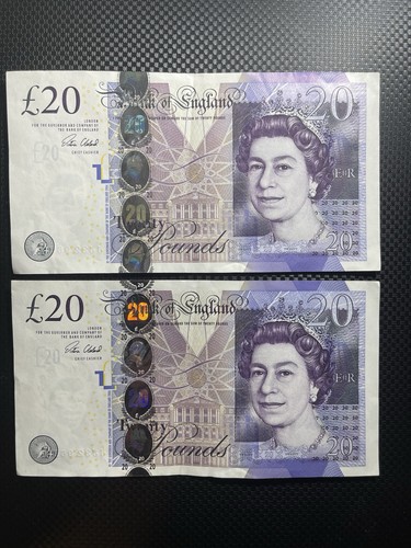 Old twenty pound notes - old,