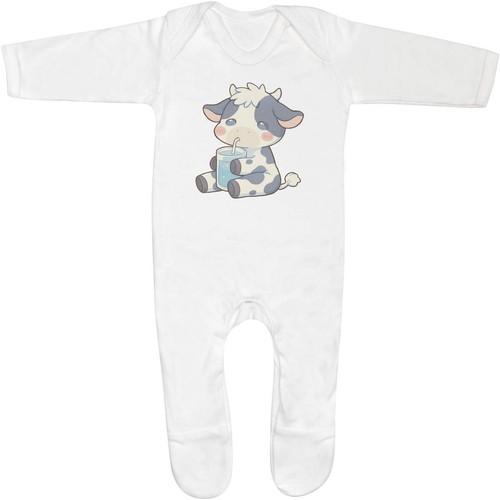 Baby cow drinking - drinking',