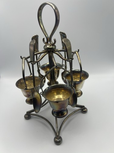 Antique silver plate cup - plate, 4-cup