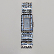 D&G Time Womens Watch Blue Diamanté Straps Stainless Steel New Battery