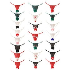 UK Men's Santa G-String Thongs Xmas Gift Bikini Christmas Themed Fancy Thong