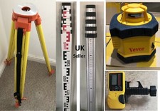 Rotating Laser Level with staff and tripod. UK calibrated. VAT Invoice. New