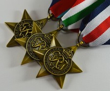 Set of 3 WW2 Campaign Star Medals & Ribbons.1939-1945, Italy, France & Germany