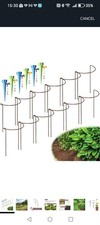 12 Pack Plant Supports Raw Steel Designed to Rust 25x40cm 6 Self Watering Spikes