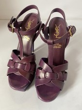 Fabulous YSL Saint Laurent Purple Leather Tribute Sandals - Size 36