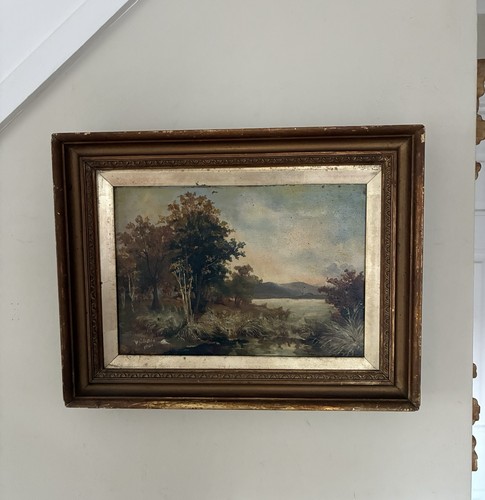 Antique oil painting signed - oil,