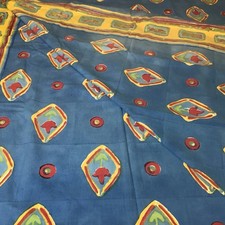 Vintage 1980’s MALINI Indian Block Print  Throw Bedspread Tablecloth 244 x 212cm
