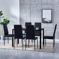 Metal dining table set with - table, 4