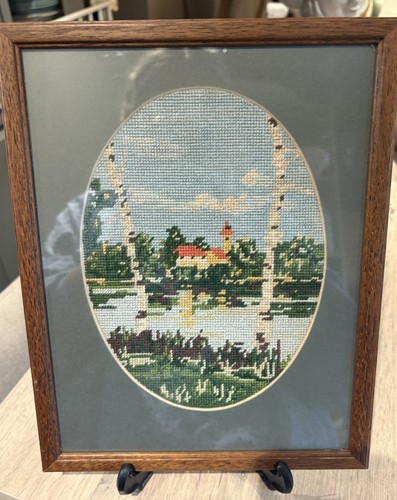 Vintage framed completed - vintage, cross