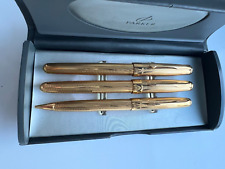 Parker Sonnet Insignia Triple Pen Set Gold Plated with 18K Gold Nib Cased